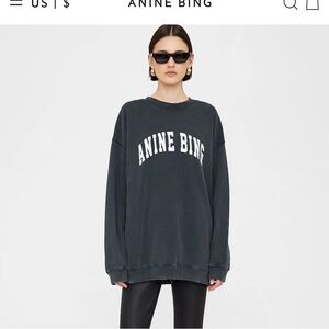 Anine Bing Tyler Sweatshirt - Washed Black XXS